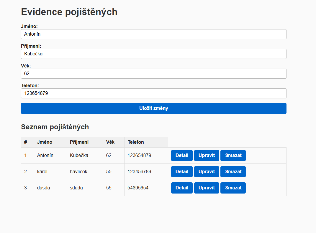 Evidence pojištění 3